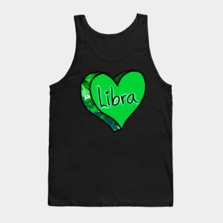 Libra Green Peridot Love Heart Tank Top